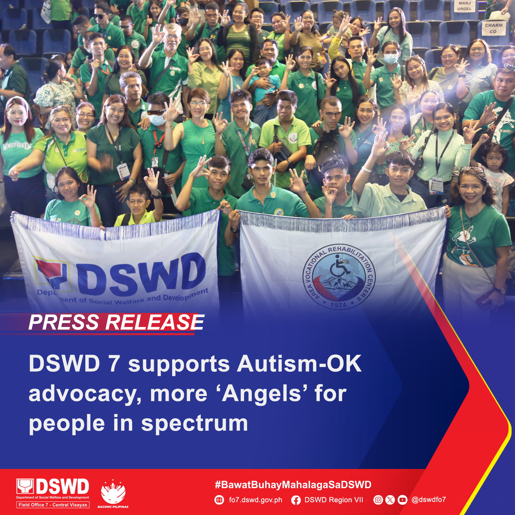 DSWD 7 Regional Director Shalaine Marie S. Lucero together with AVRC II Staff and Clients inside the Centertage of SM Seaside City Cebu