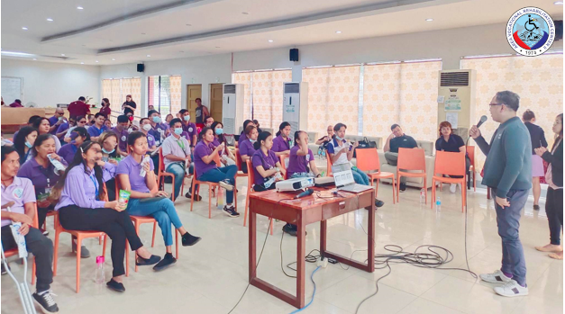 Mr. Baliza introducing himself to the AVRC II clients as the Sign Language interpreter.