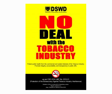 DSWD Poster. No deal with the Tobacco Industry.